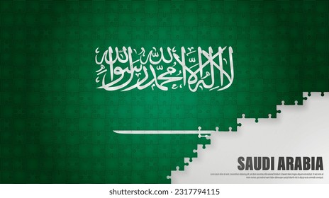 SaudiArabia jigsaw flag background. Element of impact for the use you want to make of it.