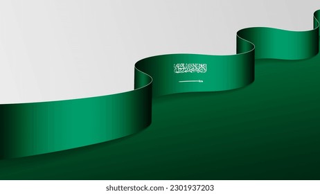 SaudiArabia ribbon flag background. Element of impact for the use you want to make of it.