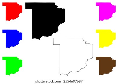 Sauk County, State of Wisconsin (U.S. county, United States of America, US) map vector illustration, scribble sketch Sauk map