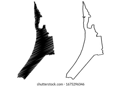Saulkrasti Municipality (Republic of Latvia, Administrative divisions of Latvia, Municipalities and their territorial units) map vector illustration, scribble sketch Saulkrasti map