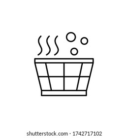 Sauna, basin icon. Simple line, outline vector elements of body care for ui and ux, website or mobile application