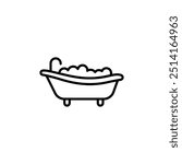 Sauna bath icon. This minimalist design signifies the traditional steam sauna experience, often used to represent relaxation, detoxification, and wellness facilities. Vector illustration.