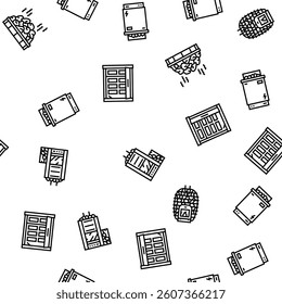 sauna bath spa relax steam room vector seamless pattern thin line illustration