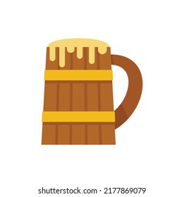 Sauna beer mug icon. Flat illustration of sauna beer mug vector icon isolated on white background