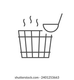 Sauna bucket and scoop icon
