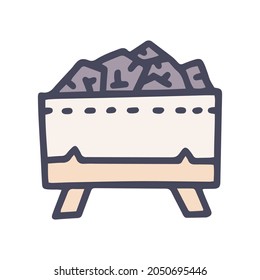 sauna coals color vector doodle simple icon