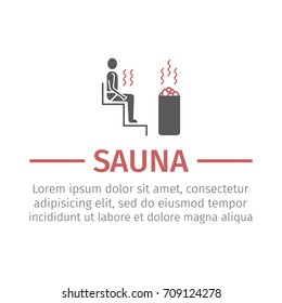 Sauna flat icon. Vector sign for web graphic.