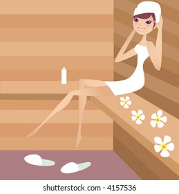 sauna girl