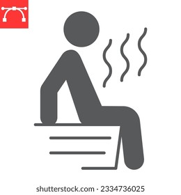 Sauna glyph icon, SPA and fitness, steam room vector icon, vector graphics, editable stroke solid sign, eps 10.