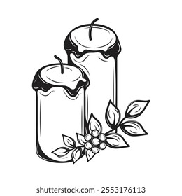 Sauna Hand Drawn Illustration - Candle