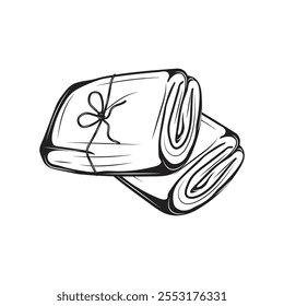 Sauna Hand Drawn Illustration - Towel