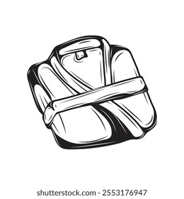 Sauna Hand Drawn Illustration - Towel Clothes