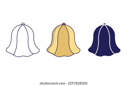 Sauna hat line and solid illustration icon