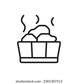 Ilustración del vector de iconos de contorno en caliente de la sauna