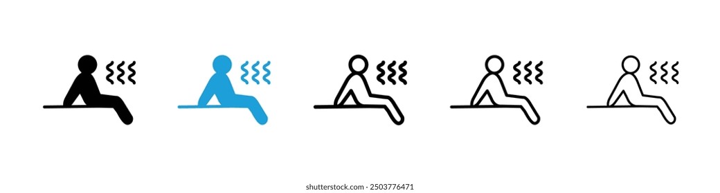 Sauna icon in black and blue colors