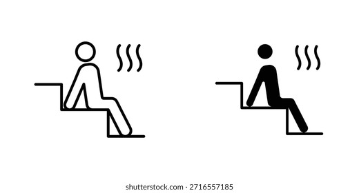 Colección de diseño de icono de sauna. Signo y Vector para diseños de interfaz de usuario