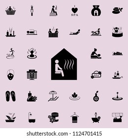sauna icon. Detailed set of SPA icons. Premium quality graphic design sign. One of the collection icons for websites, web design, mobile app on colored background