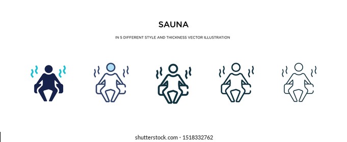 sauna icon in different style and thickness vector illustration. Two colored and black sauna vector icons in filled, outline, line, stroke style can be used for web, mobile, UI