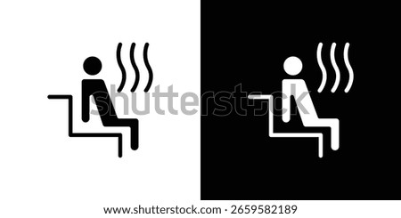 Sauna icon in flat black solid vector set