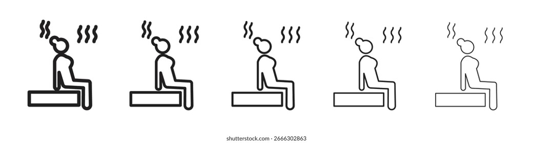 Sauna-Symbol Linie Kunstvektorsammlung auf weißem Hintergrund