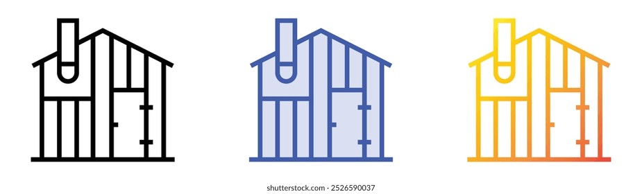sauna icon. Linear, Blue Fill and Gradient Style Design Isolated On White Background