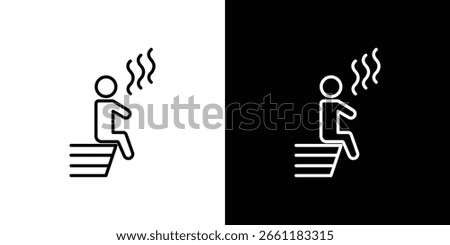 Sauna icon linear icon. Line with editable stroke