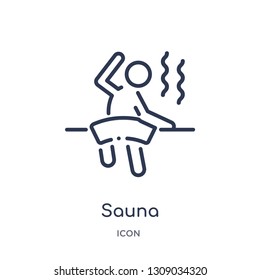 sauna icon from sauna outline collection. Thin line sauna icon isolated on white background.