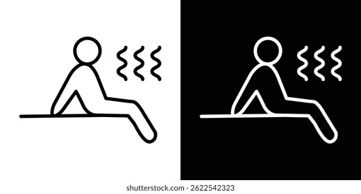 Sauna icon outline. linear style for apps