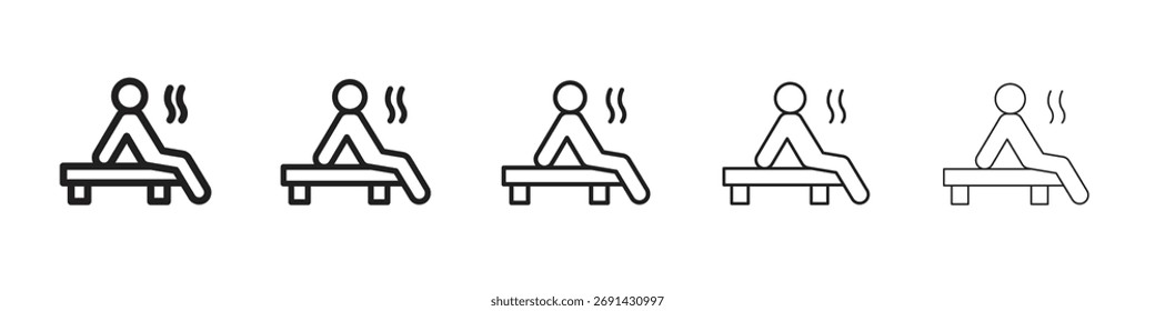 Sauna icon, outline vector logo illustration, linear pictogram isolated