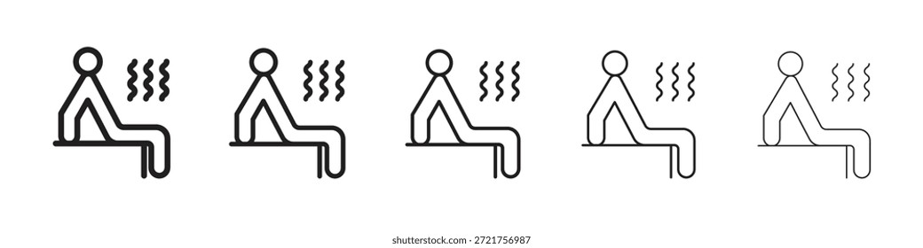 Icono de sauna. Estilo de contorno simple. Elementos gráficos.