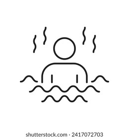 Sauna icon, steam room symbol, isolated on white background. vector illustration