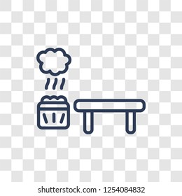 Sauna icon. Trendy linear Sauna logo concept on transparent background from Hotel and Restaurant collection