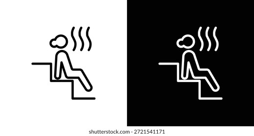 Icono de sauna en estilo lineal delgado de trazo de moda.
