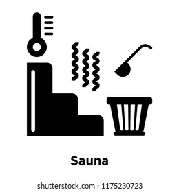Sauna icon vector isolated on white background, logo concept of Sauna sign on transparent background, filled black symbol