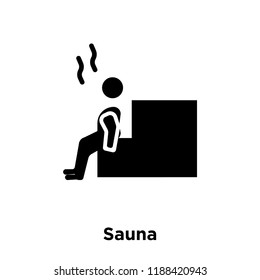 Sauna icon vector isolated on white background, logo concept of Sauna sign on transparent background, filled black symbol