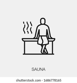 sauna icon vector. Linear style sign for mobile concept and web design. sauna symbol illustration. Pixel vector graphics - Vector.