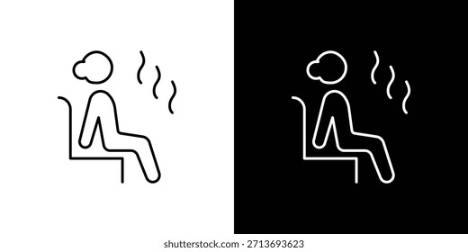 Esquema del logotipo del icono de la sauna. Vectores de línea delgada