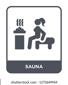sauna icon vector on white background, sauna trendy filled icons from Beauty collection, sauna simple element illustration