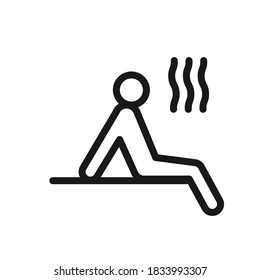 Sauna icon vector sign symbol for design on white