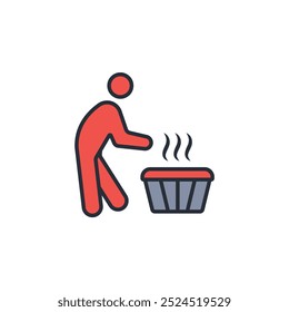 Sauna icon. vector.Editable stroke.linear style sign for use web design,logo.Symbol illustration.