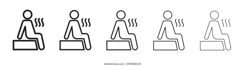 Icono de saunaConjunto de trazos lineales negros y delgados
