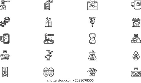 Sauna icons High-Quality Vector Icons Collection with Editable Stroke. Ideal for Professional and Creative Projects.