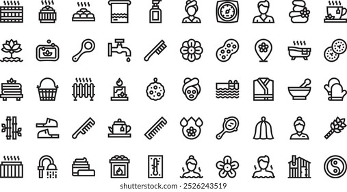 Sauna icons High-Quality Vector Icons Collection with Editable Stroke. Ideal for Professional and Creative Projects.