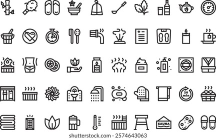 Sauna icons High-Quality Vector Icons Collection with Editable Stroke. Ideal for Professional and Creative Projects