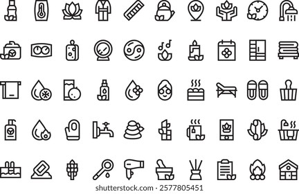 Sauna icons High-Quality Vector Icons Collection with Editable Stroke. Ideal for Professional and Creative Projects.