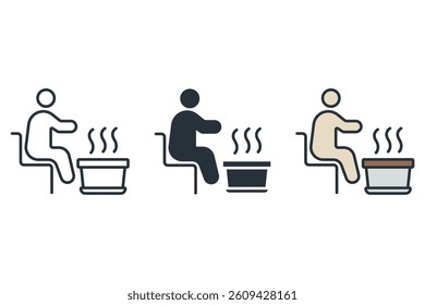 sauna icons isolated on White Background. Flat style design