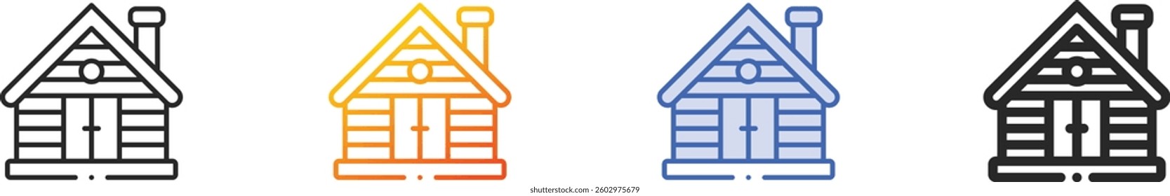 sauna icon.Thin Linear, Gradient, Blue Stroke and bold Style Design Isolated On White Background
