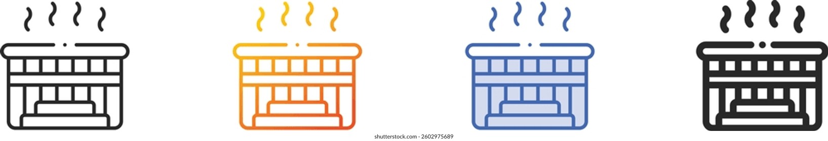 sauna icon.Thin Linear, Gradient, Blue Stroke and bold Style Design Isolated On White Background