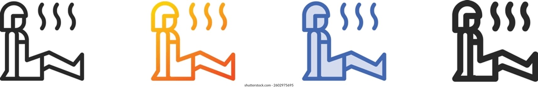 sauna icon.Thin Linear, Gradient, Blue Stroke and bold Style Design Isolated On White Background