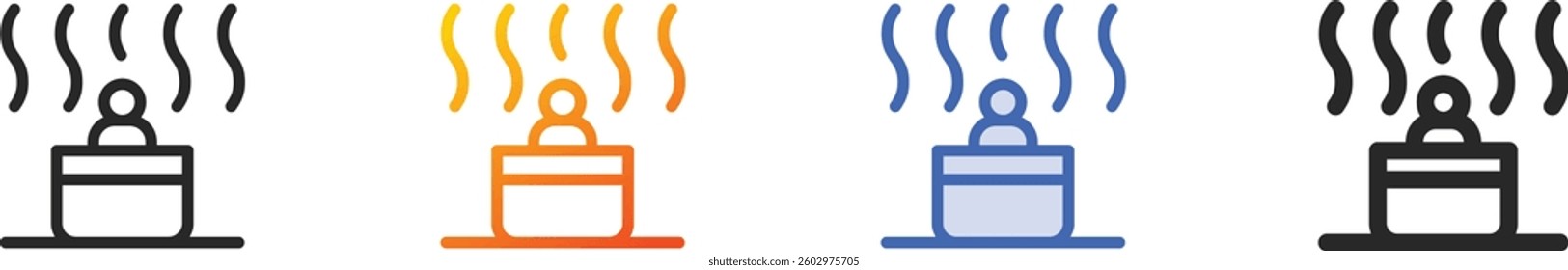 sauna icon.Thin Linear, Gradient, Blue Stroke and bold Style Design Isolated On White Background
